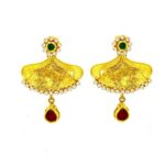 Ceremonial traditional yellow gold 22kt dangler earring- ATOP0004