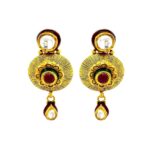 Ceremonial traditional yellow gold 22kt kundan earring- ATOP0007