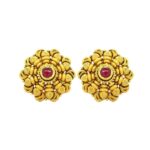 Ceremonial Traditional Yellow Gold 22kt CZ Stud Earring- ATOP0013