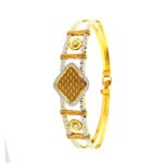 Geometric cutout two tone gold 22k oval bracelet- BRB0053