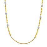 Ceremonial traditional two tone gold 22k bead chain- CHA0430