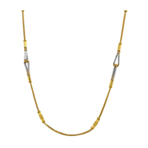 Traditional Textured Yellow Gold 22kt Chain- CHA0541