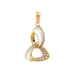 Attractive enamel 18kt yellow gold diamond pendant