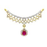 Stunning Ruby Gemstone Yellow Gold 18kt Diamond Tanmaniya- DPT0017