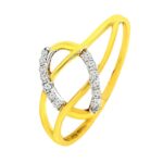 Sparkling Interlinked Oval Cutout 18kt Yellow Gold Diamond Ring-DRM003