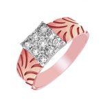 Geometric Cluster Rose Gold 18kt Diamond Ring For Him- DRN0019