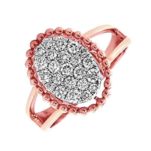 Geometric cluster rose gold 18k Diamond ring-DRN0023