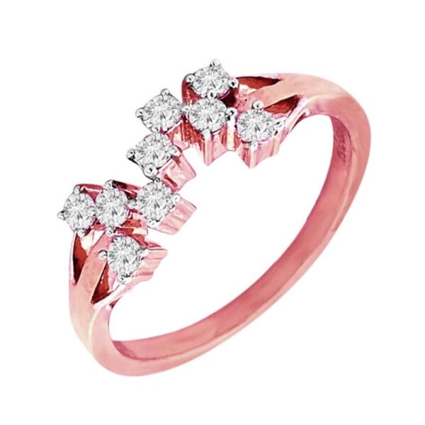 Delicate Traditional Rose Gold 18kt Diamond Ring- DRN0061