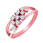 Glittering cutout rose gold 18kt diamond ring- DRN0075