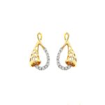 Unique cutout yellow gold 18kt stud earring- DTM0003