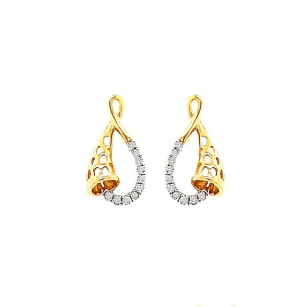 Unique cutout yellow gold 18kt stud earring- DTM0003
