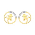 Pretty sparrow yellow gold 18k diamond stud earring-DTM0010