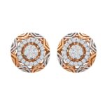 Abstract circle framing 18kt rose gold diamond earrings- DTO0030