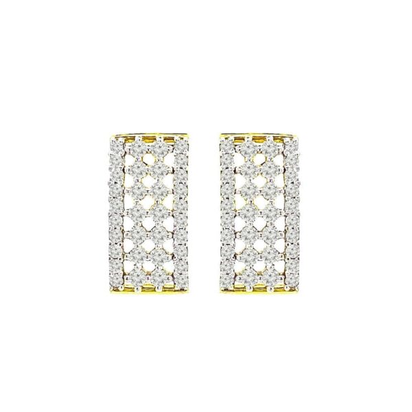 Dazzling yellow gold 18kt diamond bali earring- DTO0033