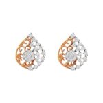 Attractive designer cutout 18kt two tone gold diamond earrings- DTO0051