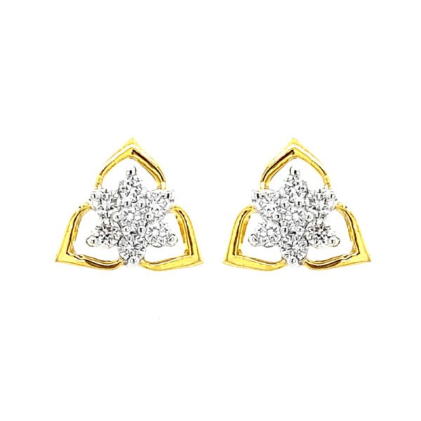 Sparkling cluster party wear 18k rose gold diamond earrings- DTO32