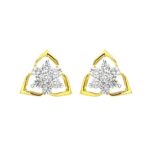 Sparkling cluster party wear 18k rose gold diamond earrings- DTO32