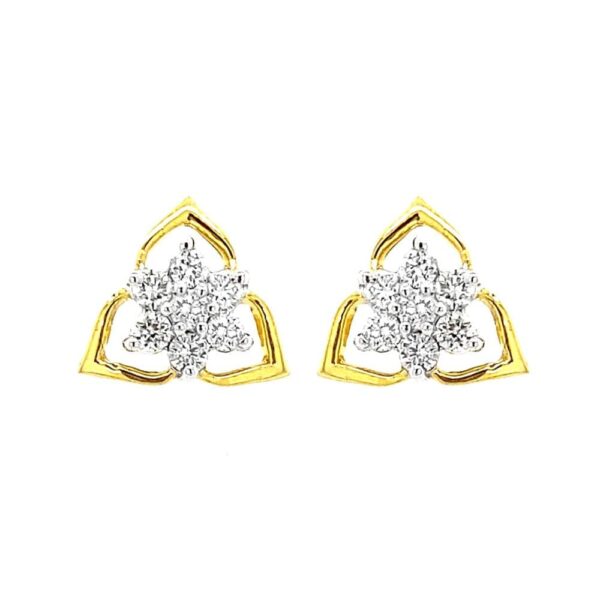 Sparkling cluster party wear 18k rose gold diamond earrings- DTO32