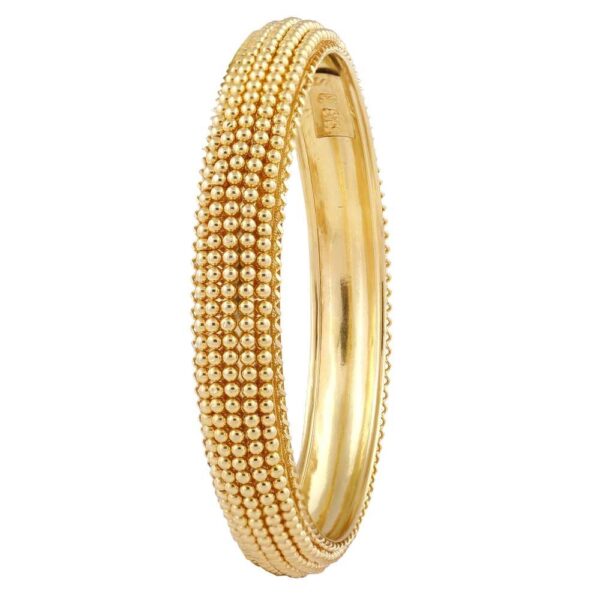 Elegant Glossy Finish Embossed Gold Bangle For Women-BG1402