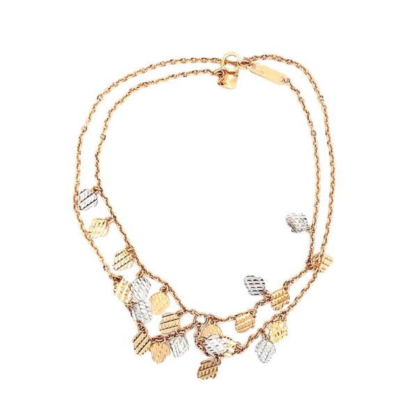 Stylish fancy two tone gold 18kt charm bracelet- FBC0003