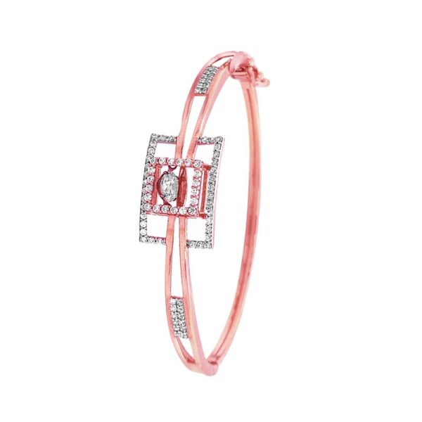 Delicate Rose Gold 18kt CZ Oval Bracelet- FBC0016