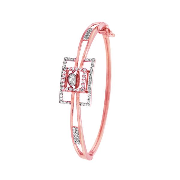Delicate Rose Gold 18kt CZ Oval Bracelet- FBC0016
