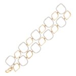 Geometric square two tone gold 18kt Cz link bracelet- FBC0017