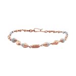 Stunning Rose Gold 18kt Cz Link Bracelet - FBC0029