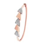 Geometric Rose Gold 18kt Cz Link Bracelet- FBC0031
