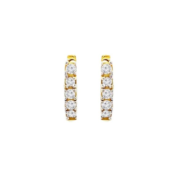 Dazzling daily wear 22kt yellow gold Cz bali earrings- FBL0019