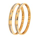 Traditional textured rose gold 18kt Cz bangle- FBS0001