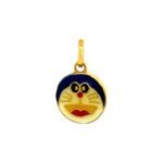 Elegant enamel doreamon face 18k yellow gold pendants- FCN0003