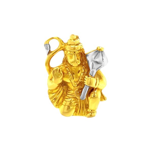 Religious Lord Hanuman 22kt yellow gold Cz pendant - FCPT0005