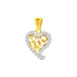 Stunning heart cutout 22kt yellow gold Cz pendant- FCPT0003