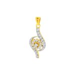 Sparkling cluster floral 22kt yellow gold Cz pendant- FCPT0015