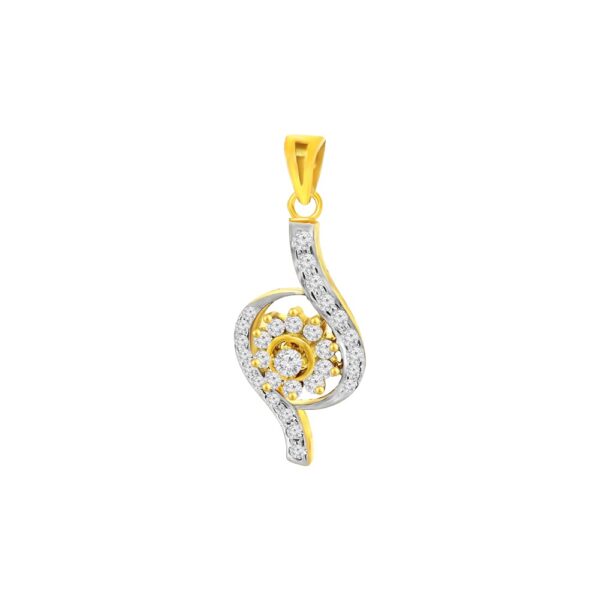 Sparkling cluster floral 22kt yellow gold Cz pendant- FCPT0015