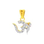 Sparkling aum 22kt yellow gold Cz pendant- FCPT0018