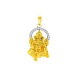 Religious lord Ganesh 22kt yellow gold Cz Pendant - FCPT0031