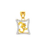Sparkling yellow gold 22kt Cz pendant- FCPT0034