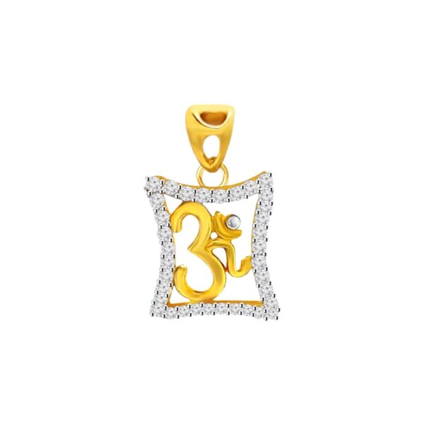 Sparkling yellow gold 22kt Cz pendant- FCPT0034