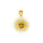 Stunning sun symbol yellow gold 22kt Cz pendant- FCPT0044