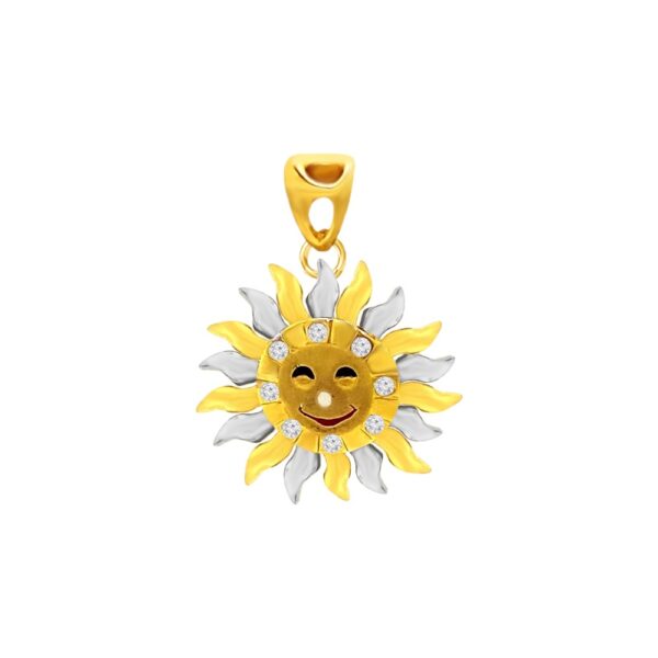 Stunning sun symbol yellow gold 22kt Cz pendant- FCPT0044
