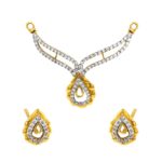Stunning yellow gold 22kt Cz tanmaniya set- FPST0028