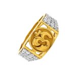 Religious Aum glossy 22kt finish gold ring- FR13
