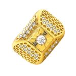 Stylish cluster party wear 22kt yellow gold Cz ring- FRG0004