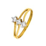 Delicate criss cross cutout yellow gold 22kt Cz pendant- FRG0039
