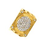 Sparkling cluster oval design 22kt yellow gold ring- FRG0106