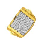 Stunning cluster party wear 22kt yellow gold Cz Ring- FRG0136