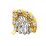 Stylish designer party wear 22kt yellow gold Cz ring- FRG0146