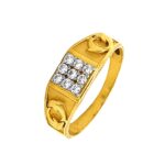 Sparkling casual wear 22kt yellow gold Cz ring- FRG0194